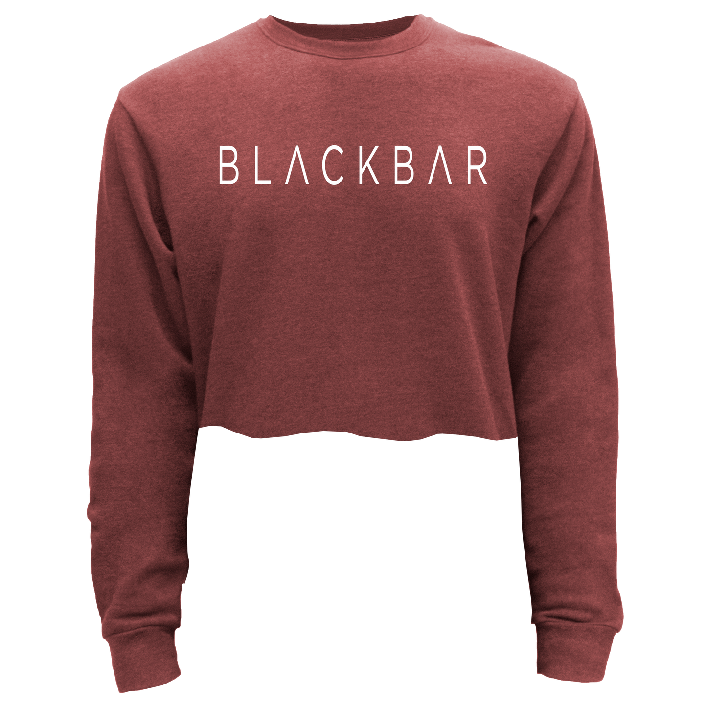 White Block Logo Cropped Pullover Sweatshirt