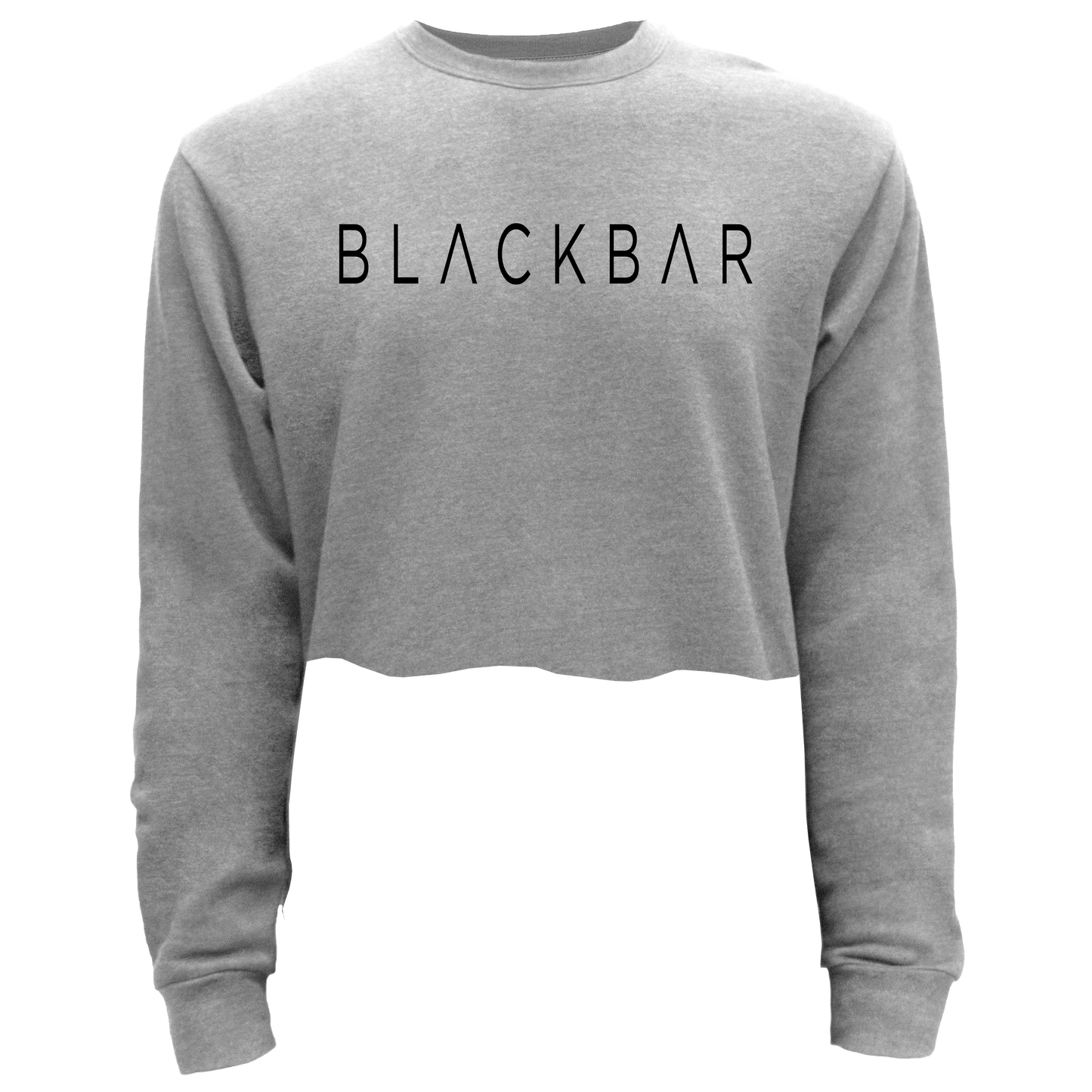 Black Block Logo Cropped Pullover Sweatshirt