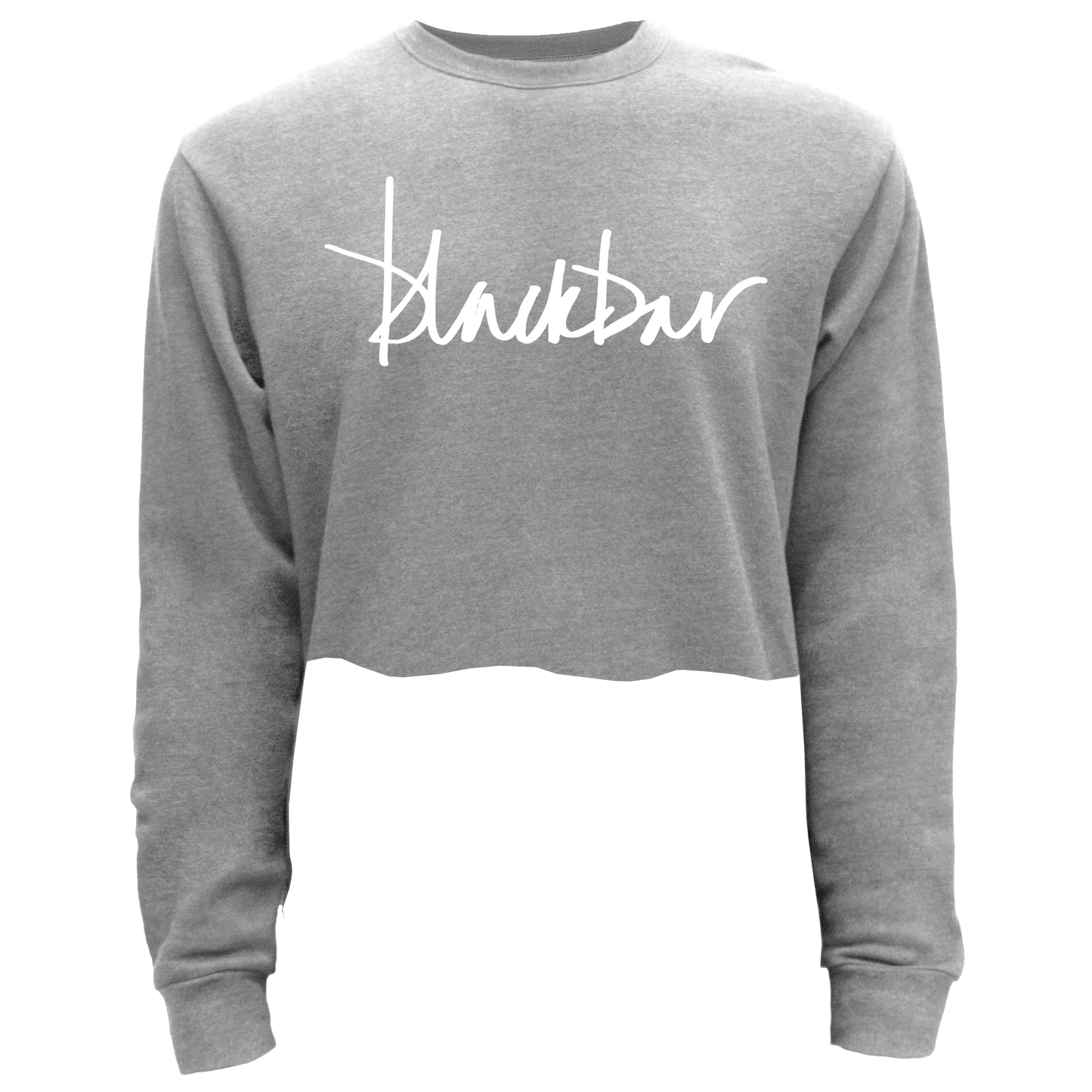 White Script Logo Cropped Pullover Sweatshirt