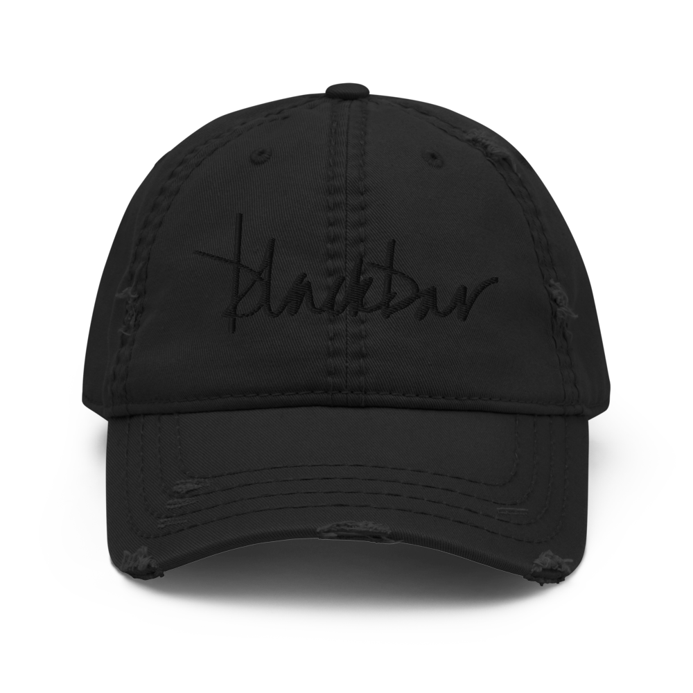 Script & Back Logo Distressed Dad Hat